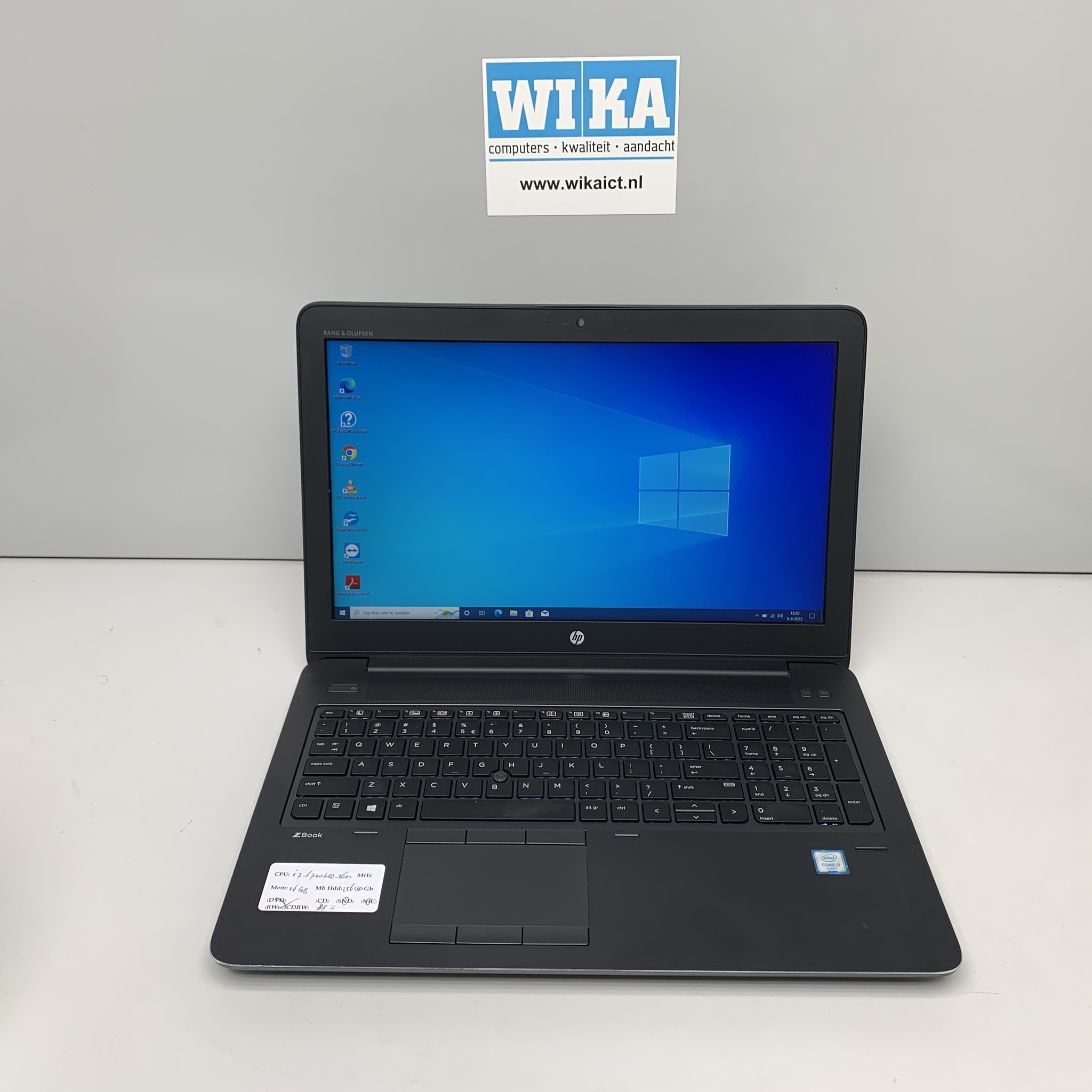 HP ZBook 15 G3 I7-6700HQ 16GB 256GB SSD 15.6'' W10P laptop
