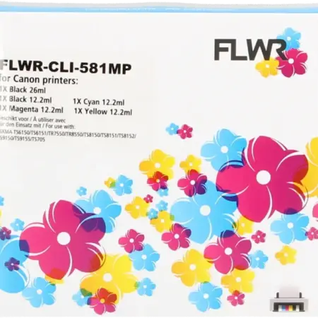 Huismerk Canon 580BK 581BK C M Y XL inkt Cartridge Incl. Chip set huismerk