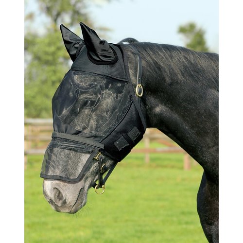 QHP QHP Vliegenkap with removable nose flap Black