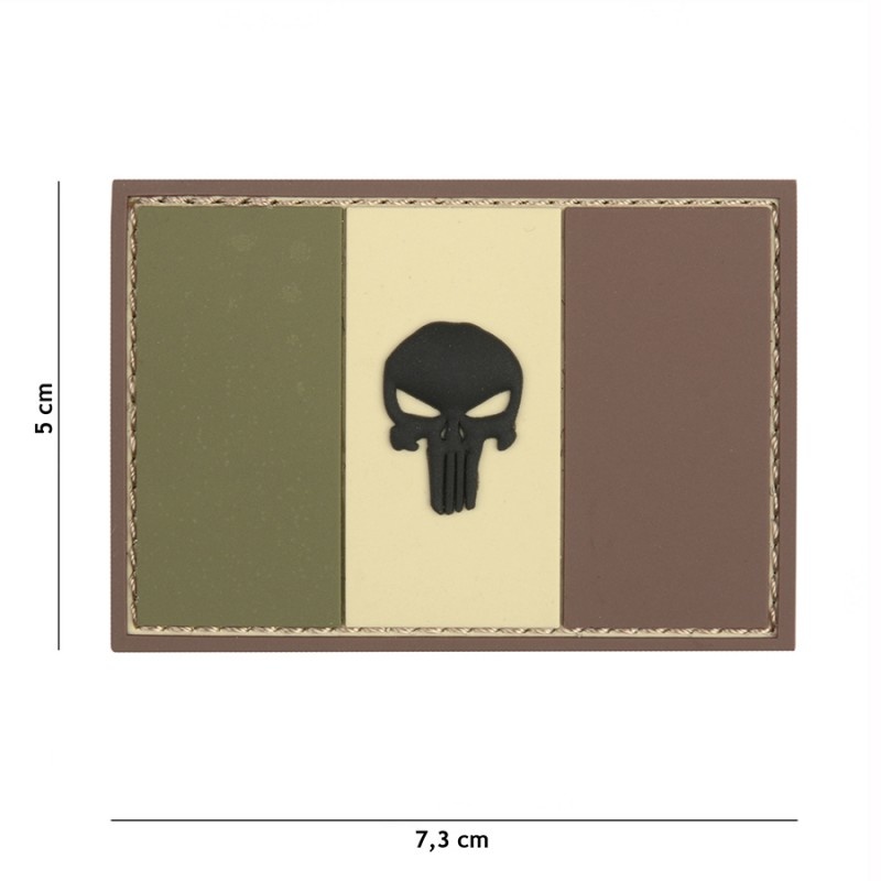 Embleem 3D PVC Punisher Franse vlag multi