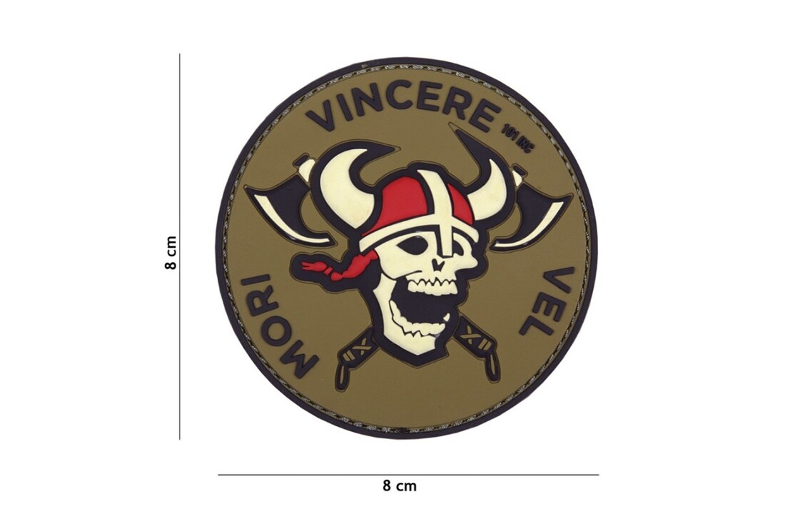 Embleem 3D PVC Mori Vincere Vel rood/wit