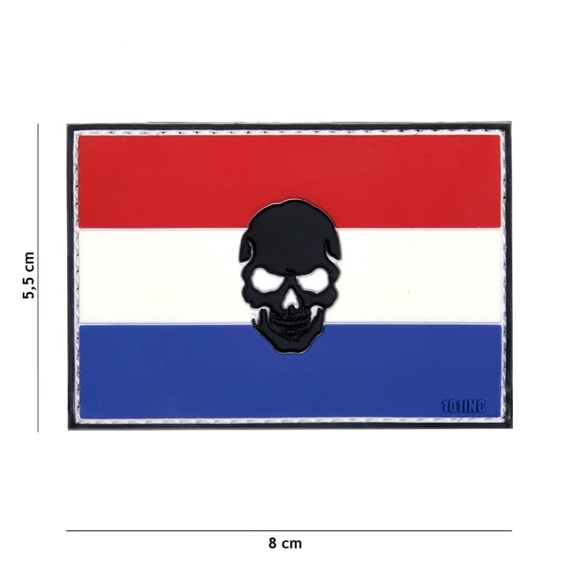 Embleem 3D PVC vlag NL + skull