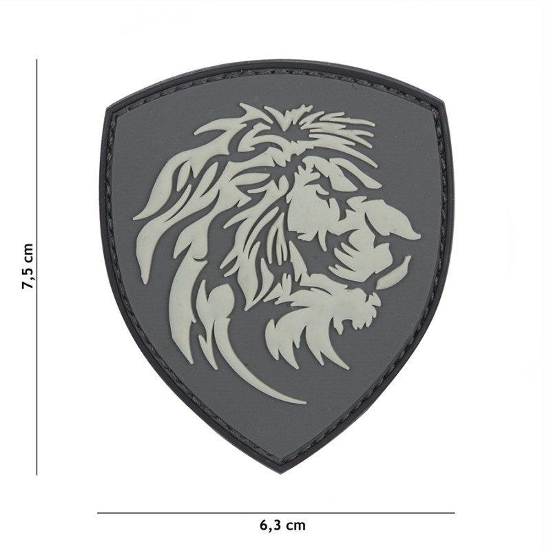 Embleem 3D PVC Nederlandse leeuw grijs