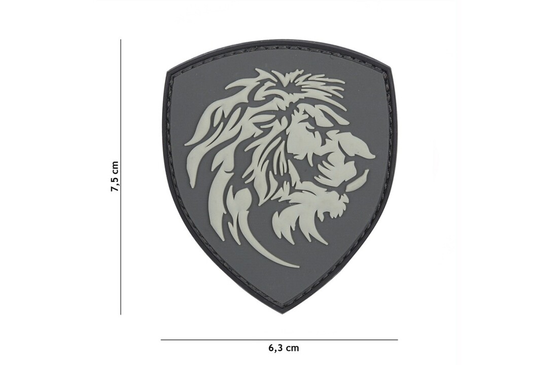 Embleem 3D PVC Nederlandse leeuw grijs