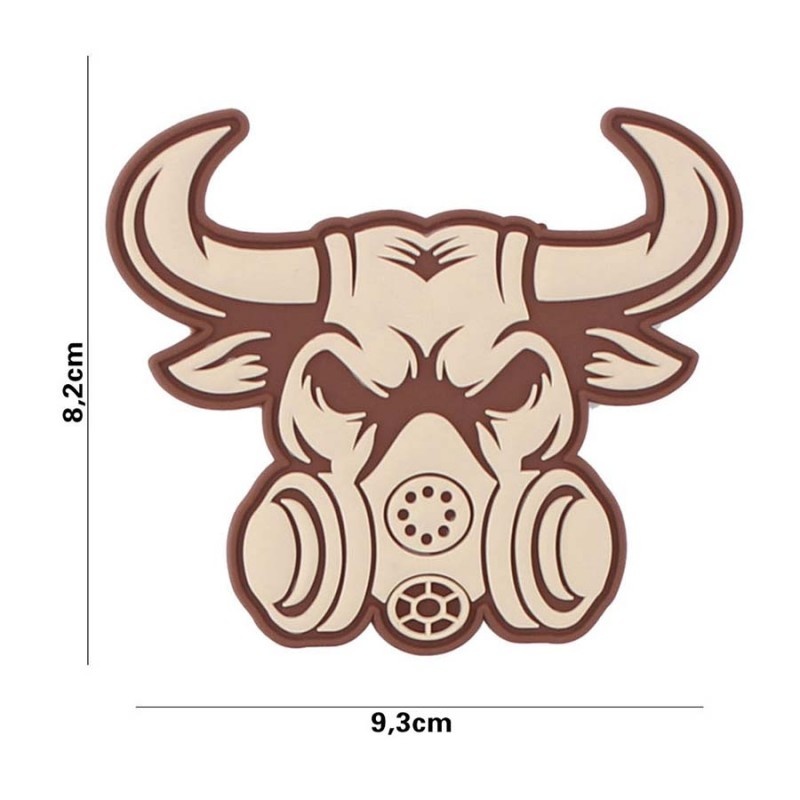 Embleem 3D PVC Gasmask Bull beige