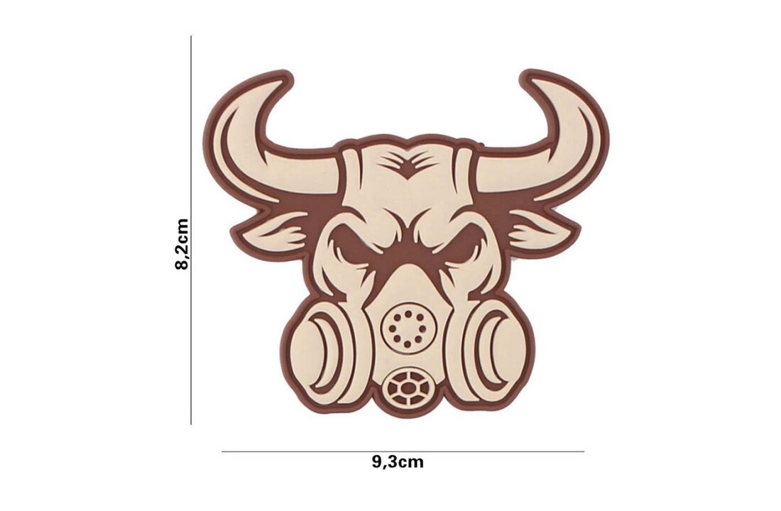 Embleem 3D PVC Gasmask Bull beige