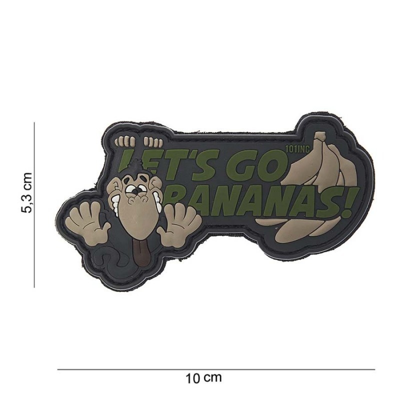 Embleem 3D PVC Let's go bananas beige