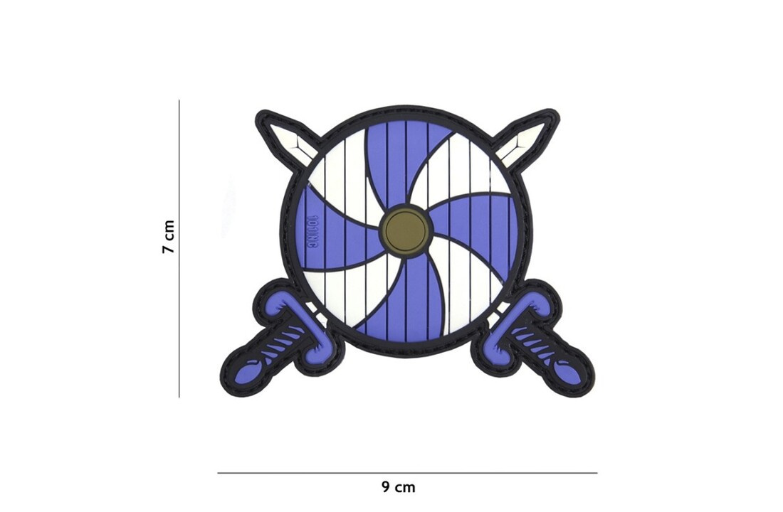 Embleem 3D PVC Viking schild + 2 zwaarden blauw