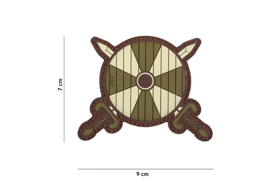 Embleem 3D PVC Viking schild + 2 zwaarden groen