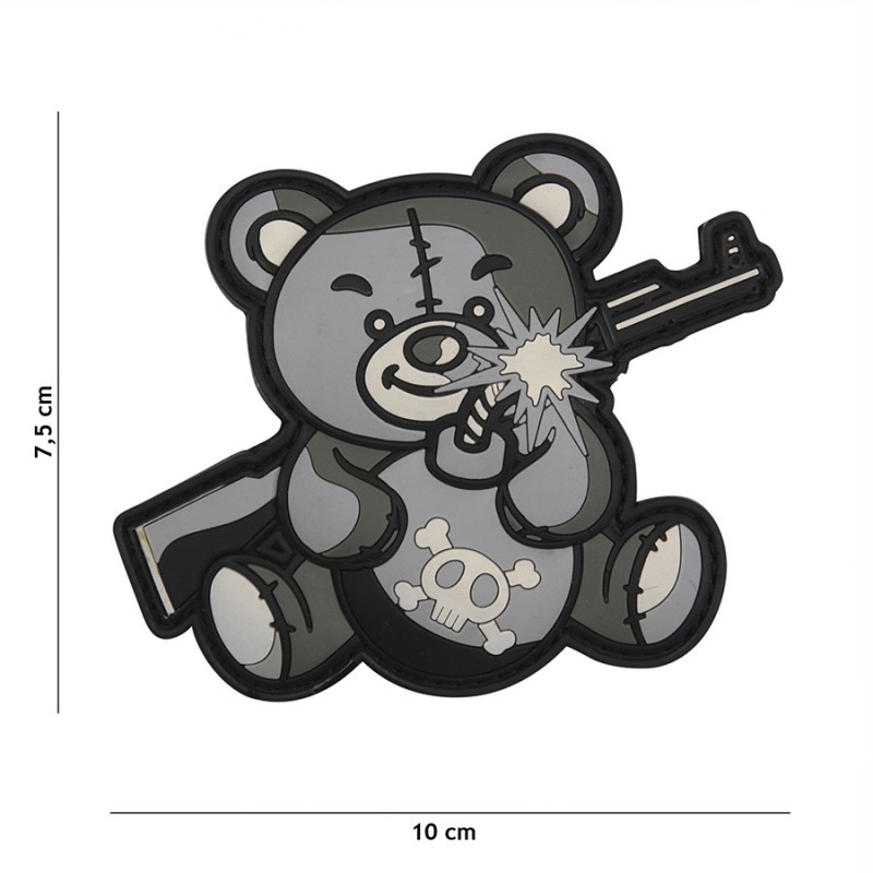 Embleem 3D PVC Terreur Teddy grijs