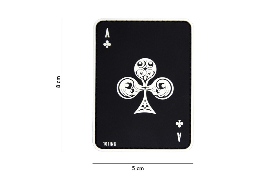 Embleem 3D PVC klaver aas zwart