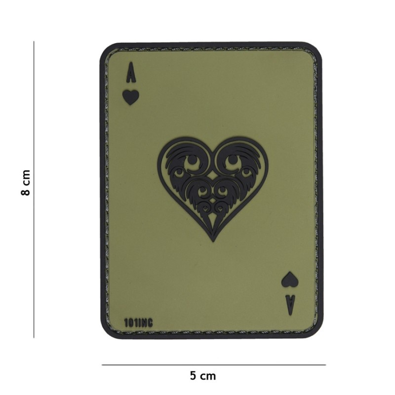 Embleem 3D PVC harten aas groen