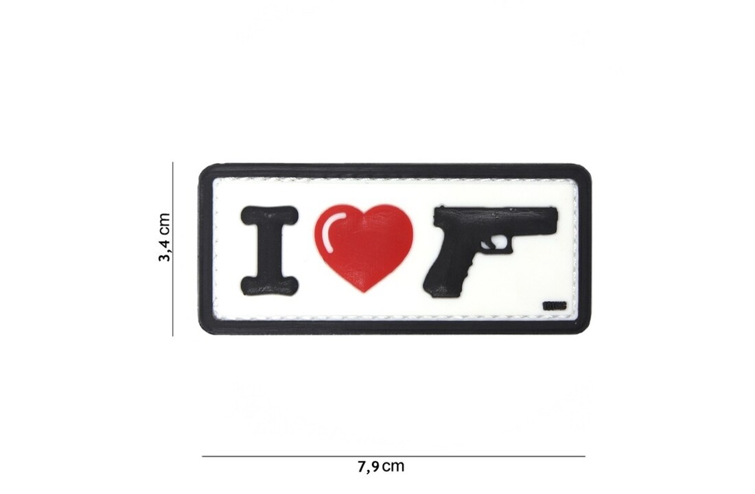 Embleem 3D PVC I Love my sidearm wit