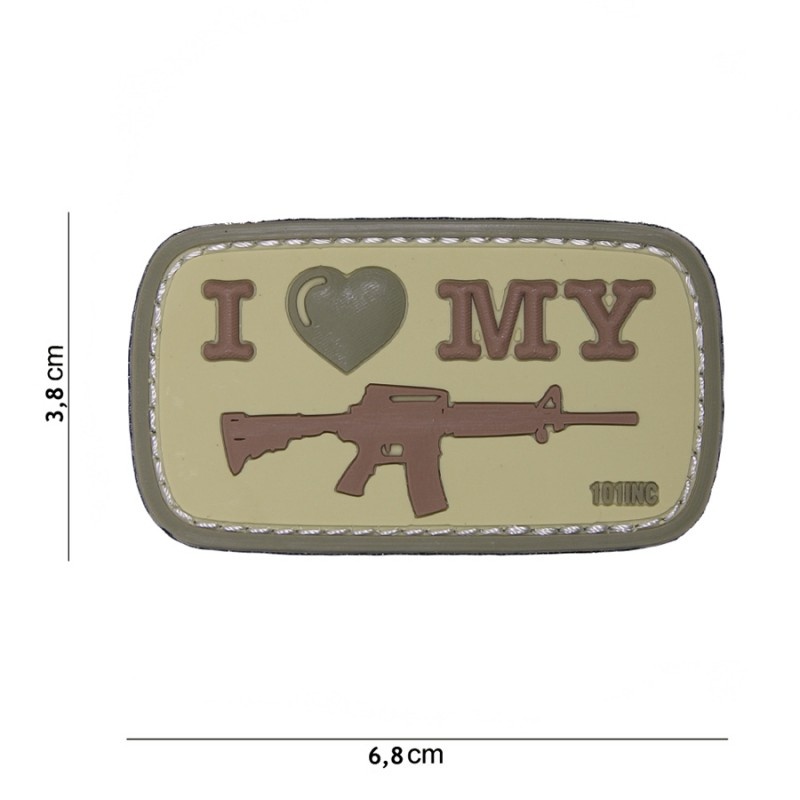 Embleem 3D PVC I Love my M4 coyote