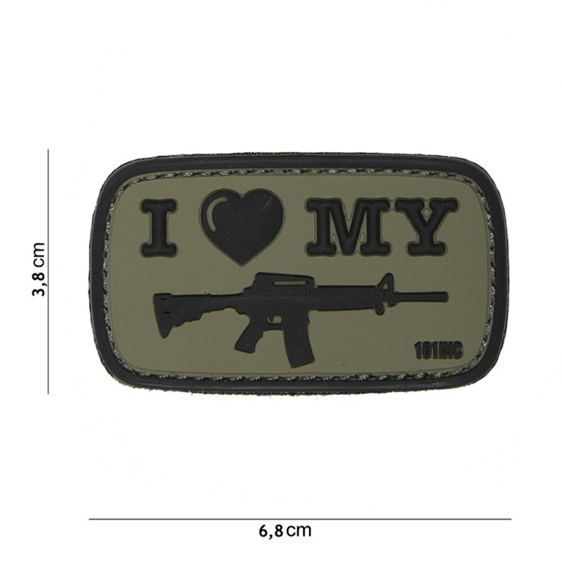 Embleem 3D PVC I Love my M4 groen