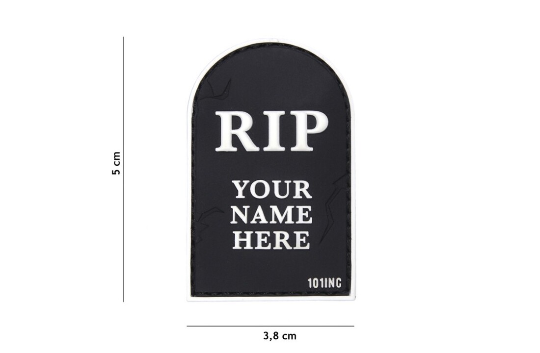 Embleem 3D PVC RIP zwart