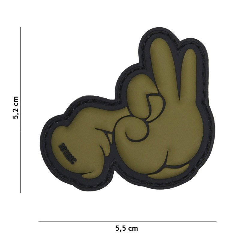 Embleem 3D PVC Fuck fingers groen