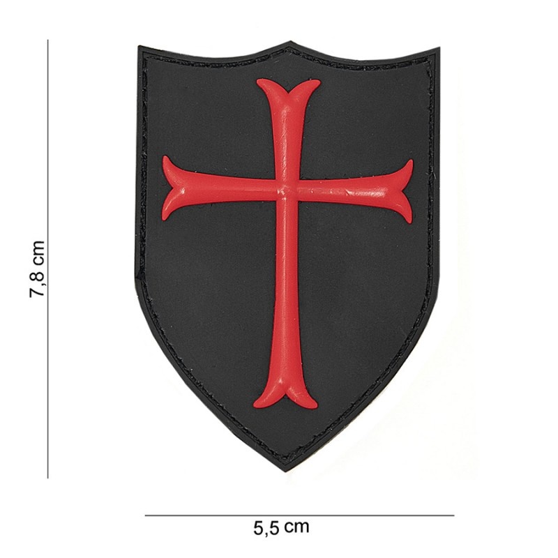 Embleem 3D PVC Crusader rood