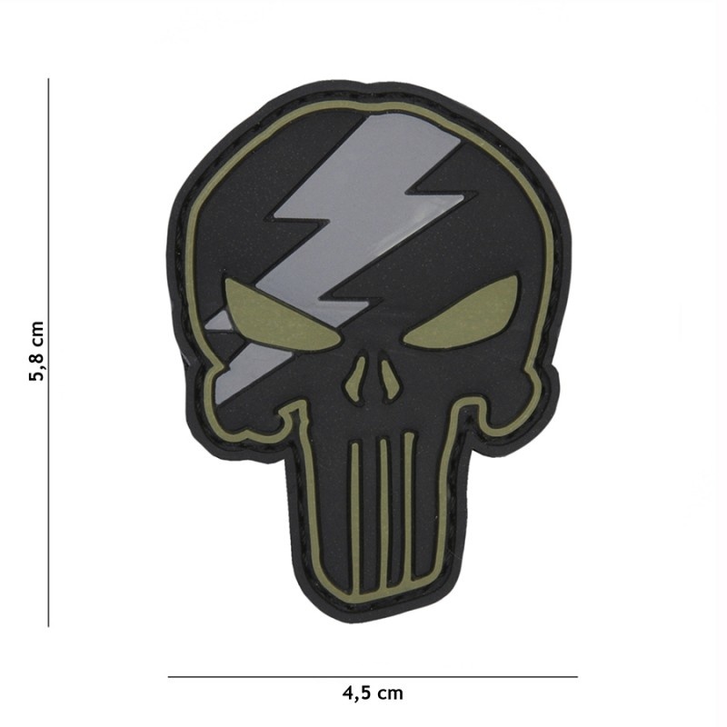 Embleem 3D PVC Punisher thunder groen
