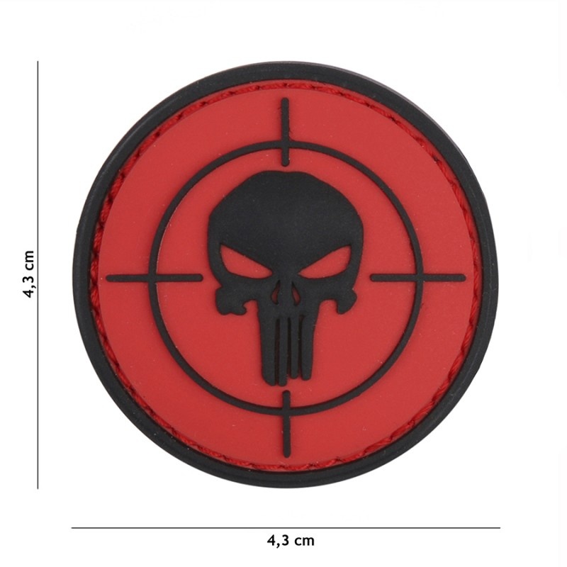 Embleem 3D PVC Punisher vizier rood