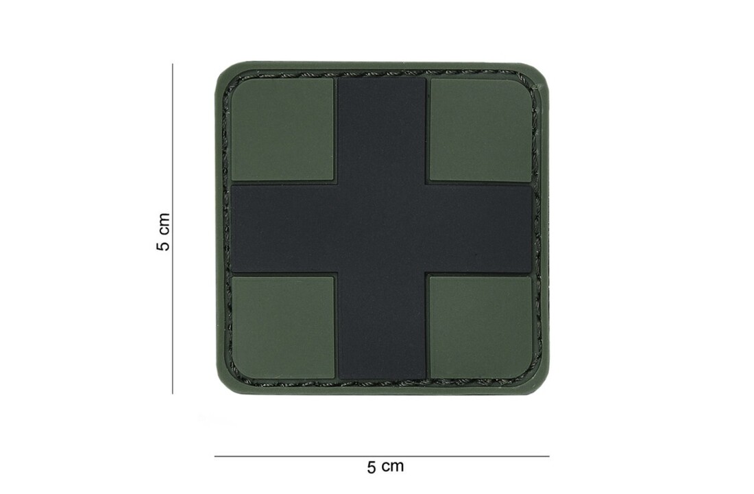 Embleem 3D PVC Cross zwart