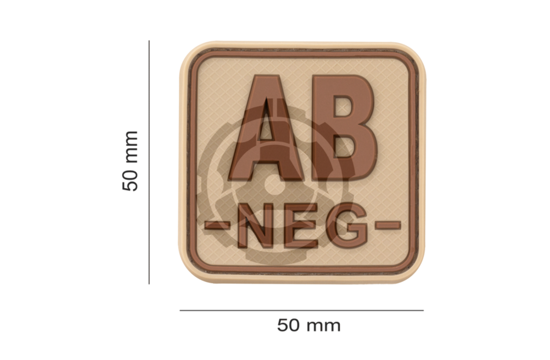 Bloodtype Square Rubber Patch AB Neg Desert