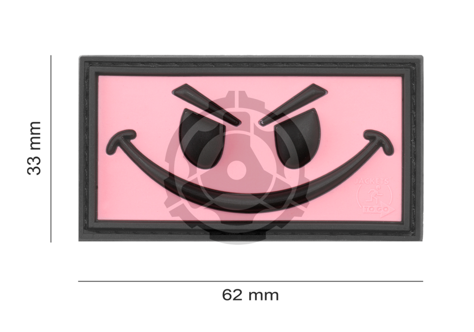 Evil Smile Rubber Patch Pink