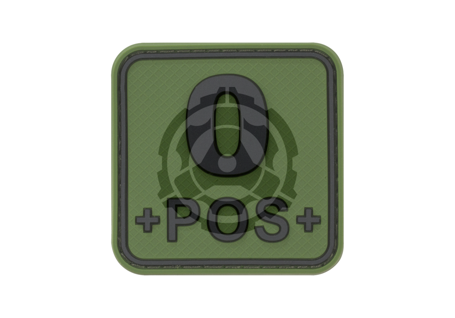 Bloodtype Square Rubber Patch 0 Pos Forest