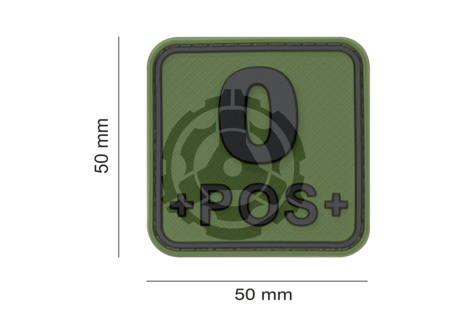 Bloodtype Square Rubber Patch 0 Pos Forest