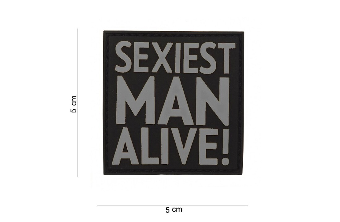 Embleem 3D PVC Sexiest man alive grijs