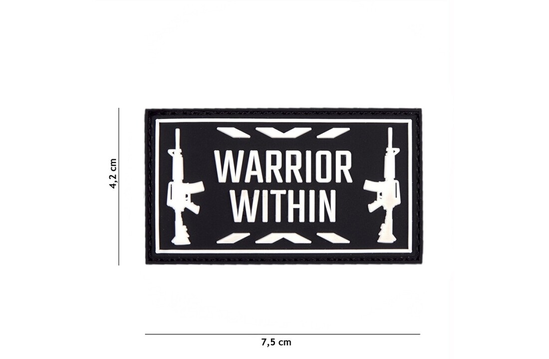 Embleem 3D PVC Warrior within zwart