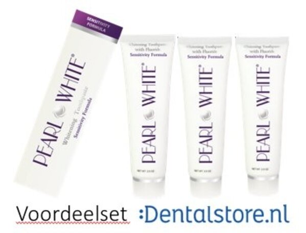 Pearl White Sensitivity Tandpasta - 3x Tube  120 g - Voordeelset