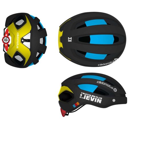 Cádomotus Sigma-II Aerodynamic Cycling helmet with good ventilation and integrated visor | custom