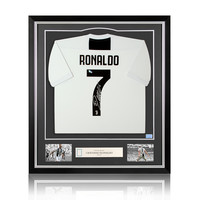 Maglia Home ufficiale Oro Ronaldo firmata e incorniciata