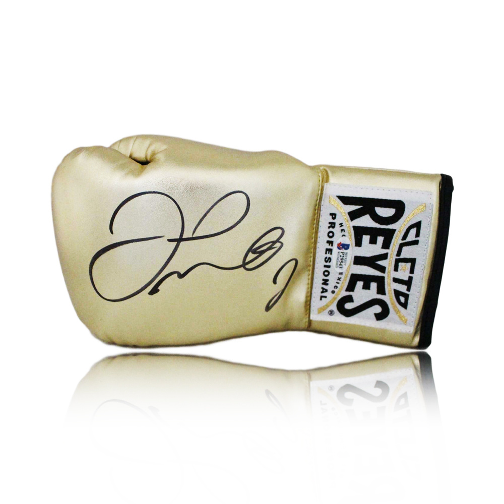 Floyd Mayweather signed boxing glove gold - GOAT authentic