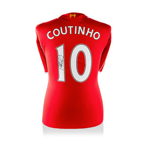 Philippe Coutinho signed Liverpool shirt 2014-15