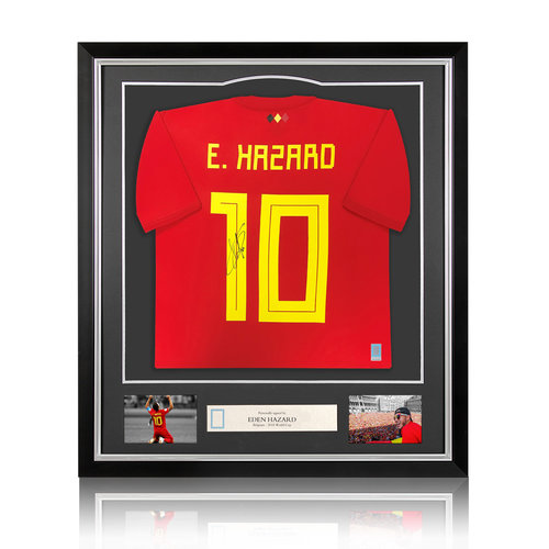 Eden Hazard maglia firmata Belgio 2018 - incorniciata Eden Hazard maglia firmata Belgio 2018 - incorniciata