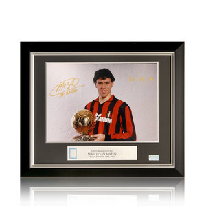 Marco Van Basten Signed AC Milan Shirt - Retro, Number 9 - Gift Box