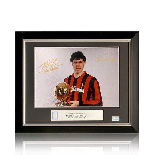 Marco van Basten signed Milan photo - framed Marco van Basten signed Milan photo - framed