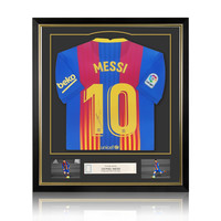 Lionel Messi signed FC Barcelona shirt 2020-21 El Clásico - special edition - framed