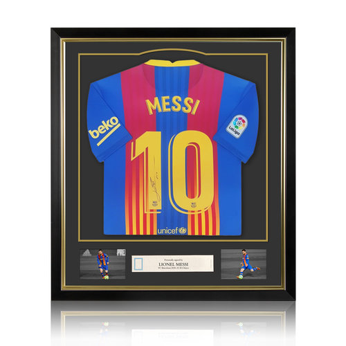 Lionel Messi maglia firmata Barcellona 2020-21 El Clásico - edizione speciale - incorniciata
