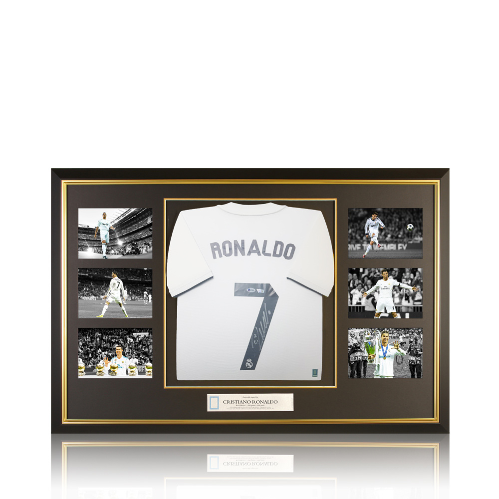 Cristiano Ronaldo maglia firmata Real Madrid - incorniciata - GOAT authentic