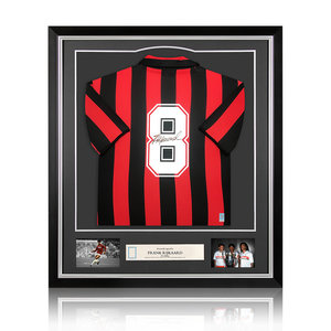 Frank Rijkaard signed AC Milan shirt - framed