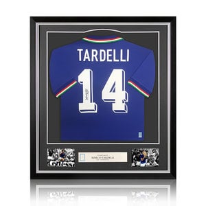 Marco Tardelli signed Italy shirt retro - framed
