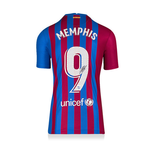 Memphis Depay signed FC Barcelona shirt 2021-22