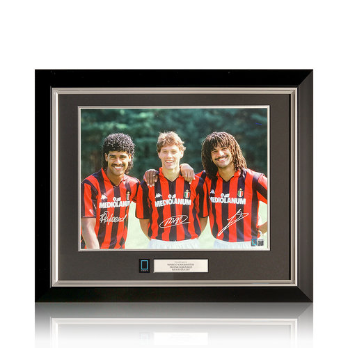 Rijkaard, Van Basten, Gullit signed AC Milan photo - framed