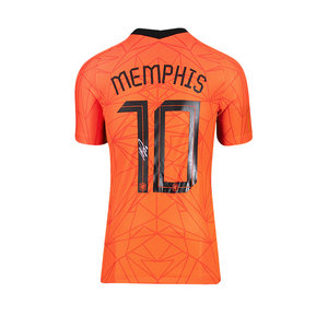 Memphis Depay signed Netherlands shirt 2020-21