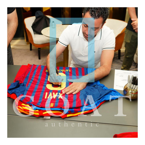 Xavi signed FC Barcelona shirt 2011-12 - framed - GOAT authentic