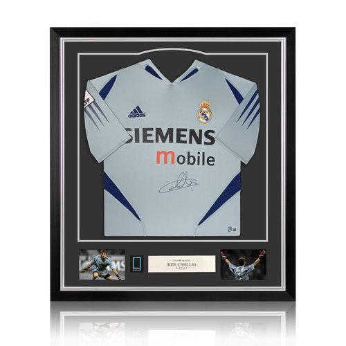 Iker Casillas signed Real Madrid shirt 2004-05 - framed