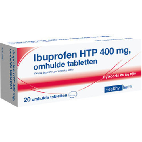 Healthypharm Ibuprofen 400mg Suikervrij - 20 Tabletten